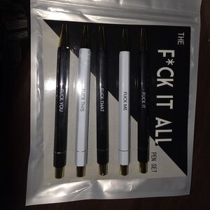Black and White Pen Set with Gold Accents